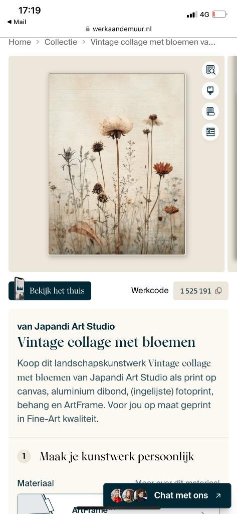 Werk aan de muur Wisseldoek, Huis en Inrichting, Woonaccessoires | Schilderijen, Tekeningen en Foto's, Nieuw, Schilderij, 75 cm of meer