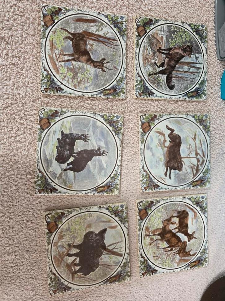 Servais  - Set van 6 - Vintage Duits, Antiek en Kunst, Antiek | Wandborden en Tegels, Ophalen of Verzenden