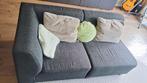 Bank, antraciet, stof, 2 koppelbare delen, Ophalen, Hout, Gebruikt, 150 tot 200 cm