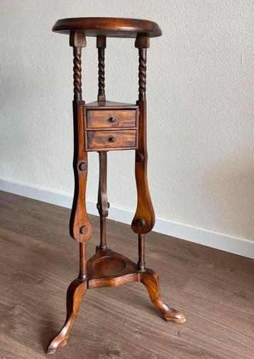 Engels Houten Hoog Piedestal Plantentafeltje vintage Antiek beschikbaar voor biedingen