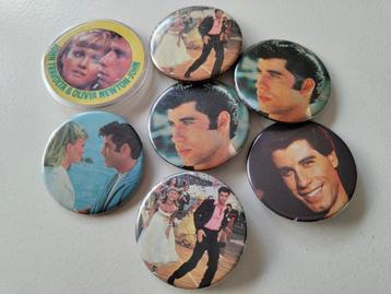 Vintage Muziek Buttons/Speldjes - Grease enDiverse Artiesten beschikbaar voor biedingen
