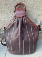 DELVAUX rugtas toile de cuir burgundy/grijs - nieuwstaat, Ophalen of Verzenden, Overige merken