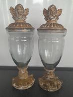 Antieke urnen, potpourri vazen, mid 20ste eeuw met engelen, Huis en Inrichting, Woonaccessoires | Kandelaars en Kaarsen, Gebruikt