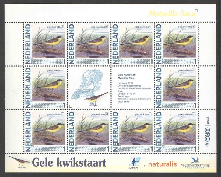 Postzegels Vogels in Nederland: Gele Kwikstaart, Postzegels en Munten, Postzegels | Nederland, Postfris, Na 1940, Ophalen of Verzenden