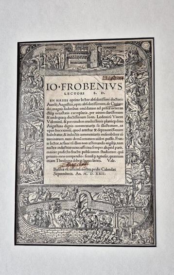 De Civitate Dei 1522  Froben, Basel, origineel titelblad beschikbaar voor biedingen