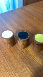 Digsmed zout peper mosterd stel  teakhout, Antiek en Kunst, Ophalen of Verzenden