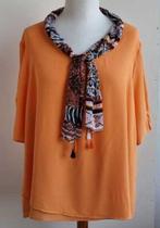 Canda oranje blouse met sjaaltje mt. XXL, Maat 46/48 (XL) of groter, Oranje, Ophalen of Verzenden, Zo goed als nieuw