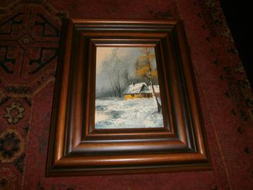 Winterlandschap, olieverf, linnen, realisme, klassiek beschikbaar voor biedingen