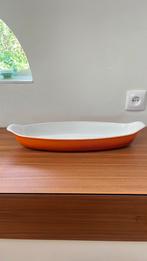 Langwerpige oranje geëmailleerde gietijzeren schaal, Antiek en Kunst, Ophalen of Verzenden