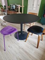 Tafel rond zwart 110 cm, Huis en Inrichting, Tafels | Eettafels, Ophalen, Rond, Zo goed als nieuw, Metaal