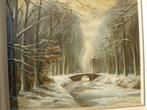 Olieverfschilderij incl. lijst winterlandschap Janny Meijer, Antiek en Kunst, Kunst | Schilderijen | Klassiek, Ophalen