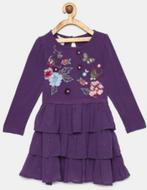 Monsoon paars feestjurk bloemen & ruches (maat 152-158) NEW, Kinderen en Baby's, Ophalen, Monsoon Fashion, Meisje, Nieuw