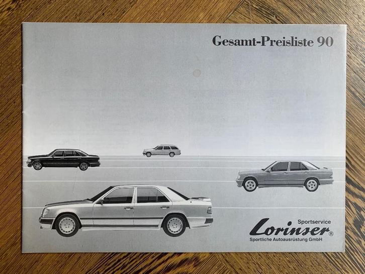 Zeldzame prijslijst Mercedes-Benz Lorinser 1990 zgan, Boeken, Auto's | Folders en Tijdschriften, Nieuw, Mercedes, Ophalen of Verzenden