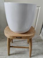 Grote witte bloempot, Tuin en Terras, Bloempotten, Rond, Zo goed als nieuw, Minder dan 40 cm, Aardewerk