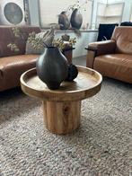 Light living mango hout bijzettafel salontafel, Minder dan 55 cm, Rond, Zo goed als nieuw, Ophalen