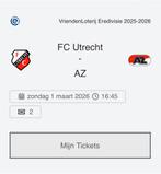 FC Utrecht - AZ (2 kaarten beschikbaar), Twee personen