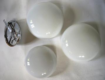 vintage art deco plafondlamp gispen stijl opaline schuif XL. beschikbaar voor biedingen