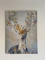 Schilderij Hert met Bloemen 50x70cm, Ophalen, Nieuw, Schilderij, 50 tot 75 cm