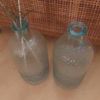2 grote vazen van 100% gerecycled glas, Huis en Inrichting, Ophalen, Overige kleuren, Minder dan 50 cm, Glas