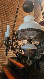Antieke hanglamp, olielamp, kandelaar, Antiek en Kunst, Ophalen