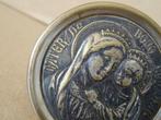 Verzilverd reliëf Heilige Maria Mater de bono consilio 5cm, Ophalen of Verzenden, Gebruikt, Overige typen, Christendom | Katholiek