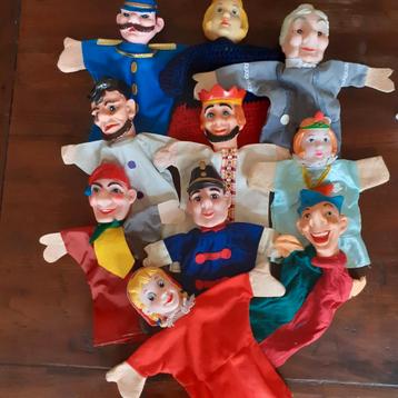 Retro handpoppen poppenkastpoppen ( F ) beschikbaar voor biedingen