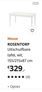 Ikea Rosentorp uitschuif tafel + 6 ingolf stoelen wit, Ophalen, Gebruikt