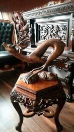 Bronzen beeld rennende hert uit frankrijk, Antiek en Kunst, Ophalen of Verzenden, Brons