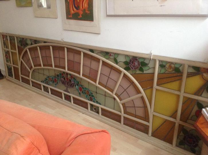 Groot glas-in-lood, Antiek en Kunst, Antiek | Glas en Kristal, Ophalen