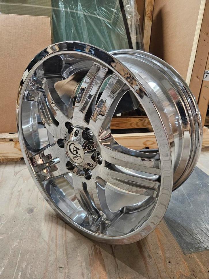 6x120 18 INCH VELGEN chroom gmc chevy cadillaac buick ford, Auto-onderdelen, Banden en Velgen, Velg(en), Zomerbanden, 18 inch
