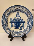 Delfts Blauw Bord - Ik voel me als een vorst “ UNOX WORST”, Ophalen of Verzenden