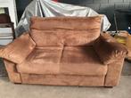 Nette 2 zitbank bruine stof, Ophalen, Gebruikt, 150 tot 200 cm, Tweepersoons