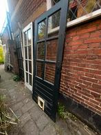 Hardhouten buitendeur met kattenluik, Ophalen, Gebruikt, Hout