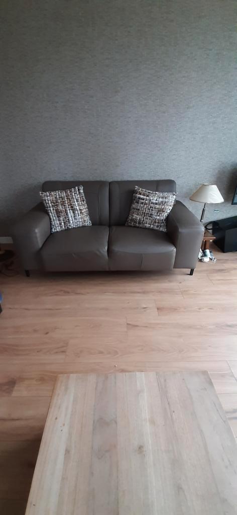 Leren 2-zitsbank met kussens, Huis en Inrichting, Banken | Sofa's en Chaises Longues, Ophalen