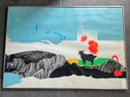 Geert Mols - Invaders - schilderij zeefdruk geit 1970, Ophalen