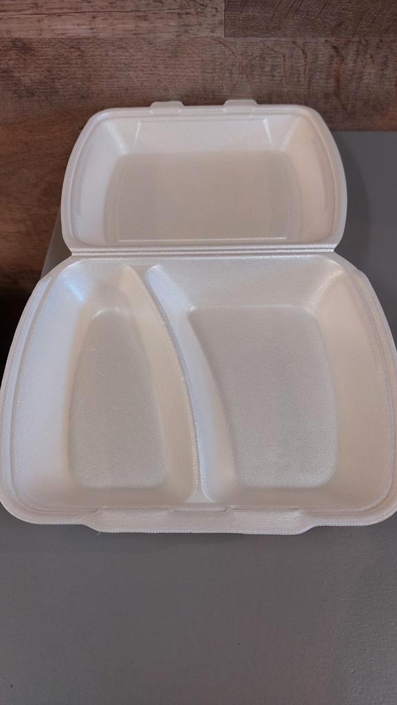 Twee vaks maaltijdenbox van foam champagne kleur, Huis en Inrichting, Keuken | Keukenbenodigdheden, Nieuw, Ophalen