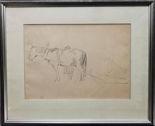 Schilderij met etiket lijstenmaker Heijdenrijk te Amsterdam, Antiek en Kunst, Kunst | Schilderijen | Klassiek, Verzenden