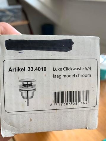 2x Afvoerstop/Clickwaste 5/4 Chroom - Nieuw! beschikbaar voor biedingen