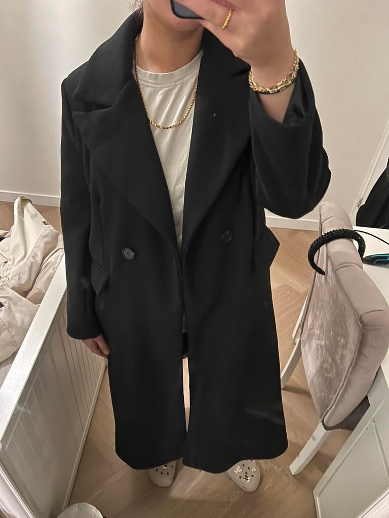 Mantel jas, Kleding | Dames, Ophalen of Verzenden, Zo goed als nieuw, Zwart