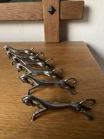 Vintage Verzilverde Messenleggers Paard (6 stuks), Ophalen of Verzenden