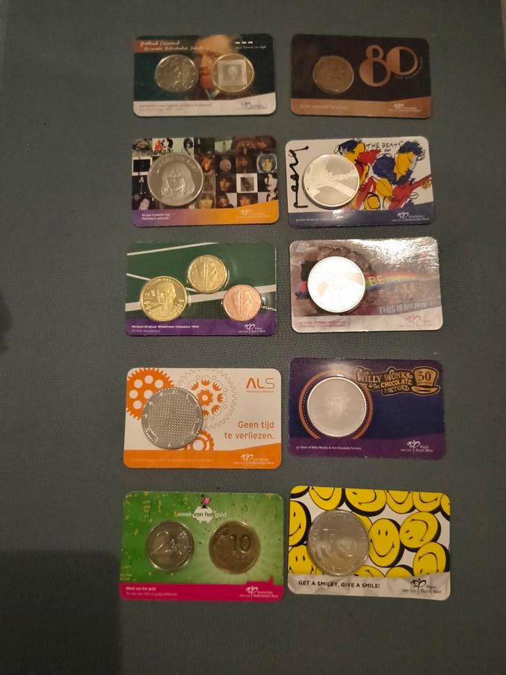 10x penning coincard 2021 BU en UNC, Postzegels en Munten, Munten | Nederland, Euro's, Koningin Beatrix, Ophalen of Verzenden