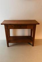 Robuuste massieve sidetable, Huis en Inrichting, Tafels | Sidetables, Ophalen, Gebruikt, 100 tot 150 cm, 25 tot 50 cm