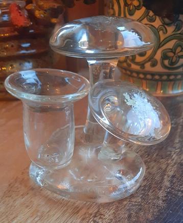 Rasteli paddenstoel kandelaar 1 kaars glas,lees beschrijving beschikbaar voor biedingen