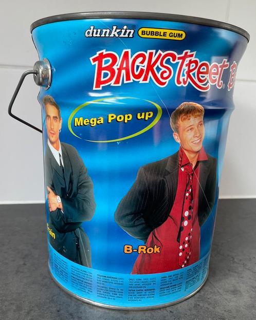Backstreet Boys kauwgom emmer (Bubble gum) 1997, Verzamelen, Muziek, Artiesten en Beroemdheden, Zo goed als nieuw, Ophalen of Verzenden