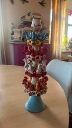 Terracotta kandelaar met vogels, Huis en Inrichting, Woonaccessoires | Kandelaars en Kaarsen, Ophalen, Overige materialen, Gebruikt