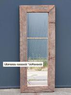 Grote spiegel 139x57 -  stoere geborstelde oude wagonplanken, Ophalen, 100 tot 150 cm, Nieuw, Rechthoekig