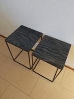 2 bijzettafels marmerlook, Minder dan 55 cm, Zo goed als nieuw, Rechthoekig, Ophalen