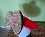 Rode Franse baret met glitterstrik - Carnaval!, Carnaval, Nieuw, Ophalen of Verzenden, Accessoires