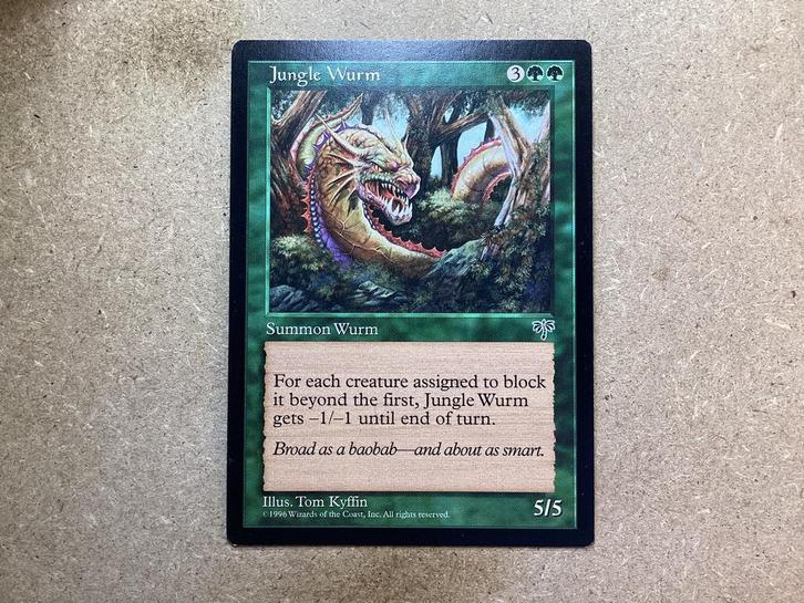 1x Jungle Wurm (Excellent), Hobby en Vrije tijd, Verzamelkaartspellen | Magic the Gathering, Zo goed als nieuw, Losse kaart, Ophalen of Verzenden