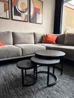 Set salontafels zwart, Huis en Inrichting, Ophalen, 50 tot 100 cm, Rond, Zo goed als nieuw
